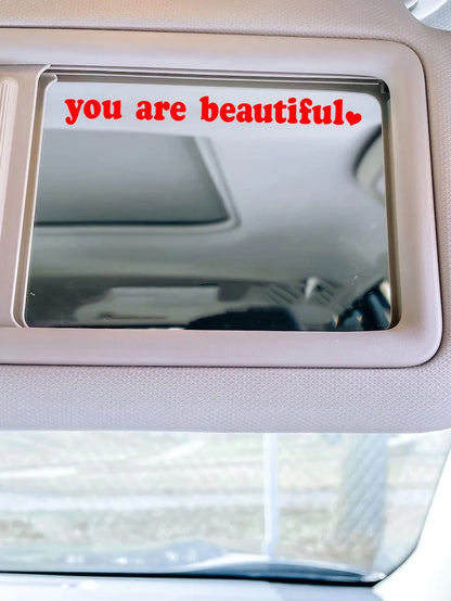 Letter Graphic Car Rearview Mirror Sticker