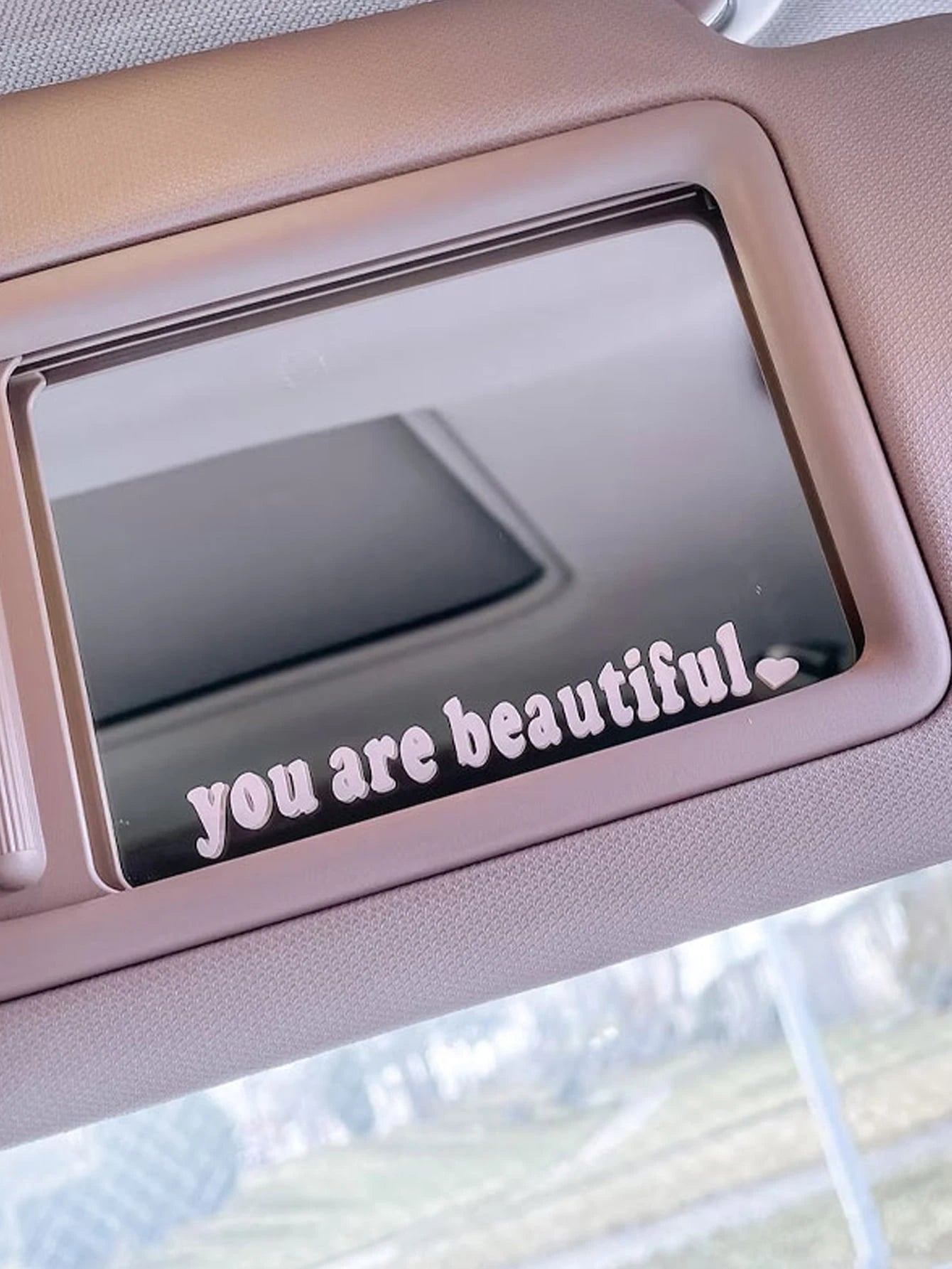 Letter Graphic Car Rearview Mirror Sticker