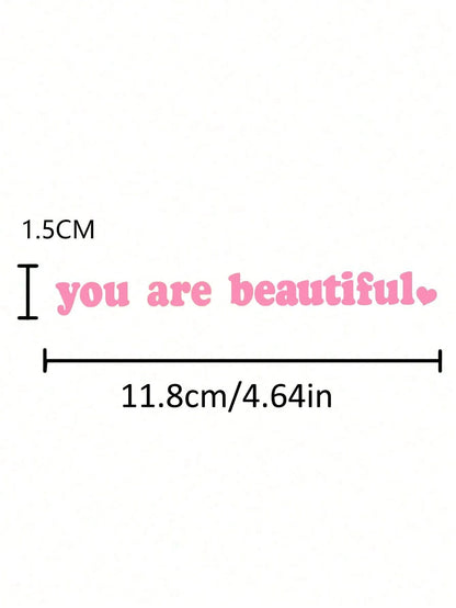 Letter Graphic Car Rearview Mirror Sticker