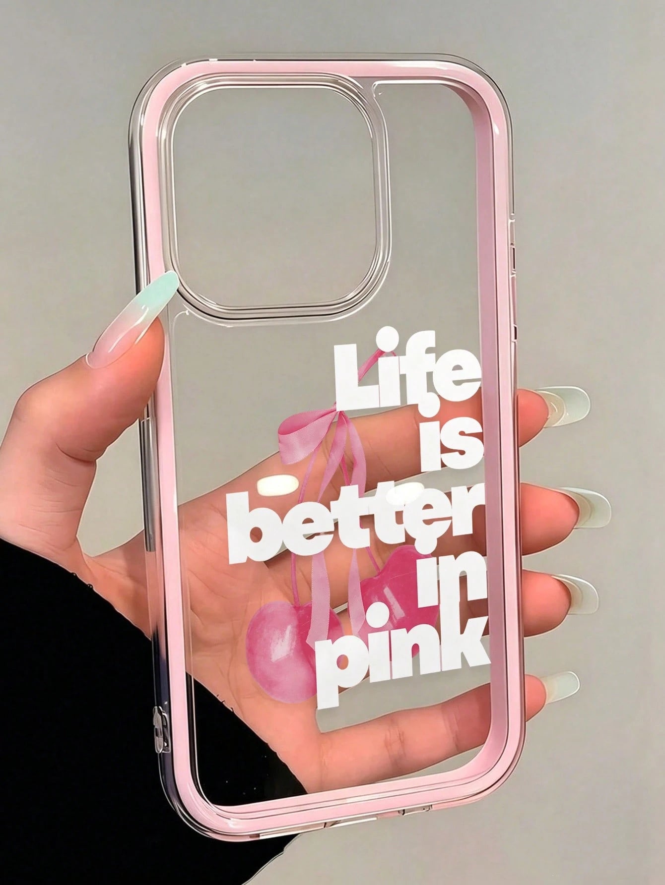 Letter Painted Hole Minimalist 2-In-1 Matte Pink Frame Anti-Drop Thickened Phone Protective Case Compatible With Ip 17 Ip 17pro Ip 17promax IP16/11/16pro/16plus/16promax/16e/15Promax/13/14/12/XS/XRip1
