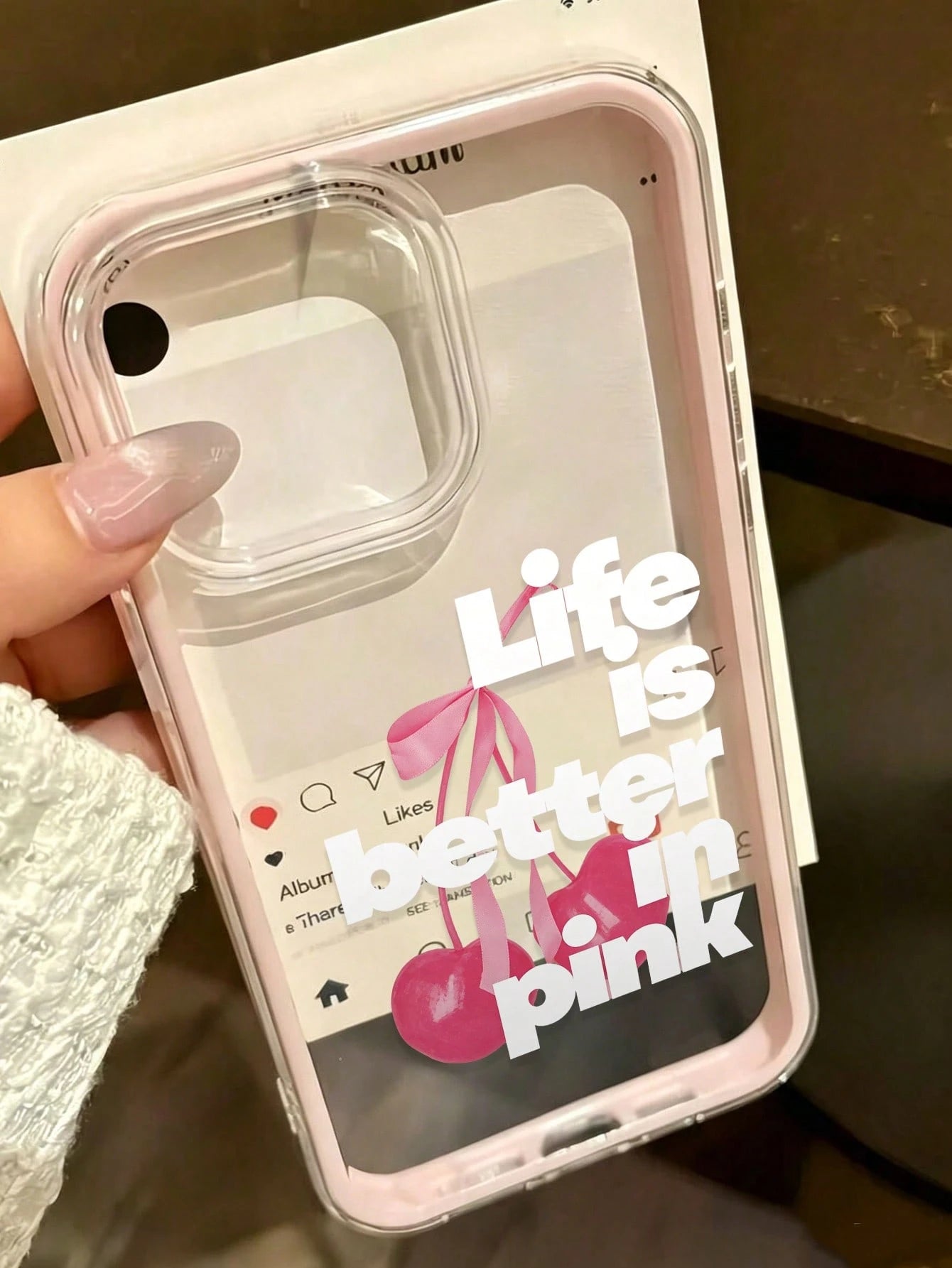Letter Painted Hole Minimalist 2-In-1 Matte Pink Frame Anti-Drop Thickened Phone Protective Case Compatible With Ip 17 Ip 17pro Ip 17promax IP16/11/16pro/16plus/16promax/16e/15Promax/13/14/12/XS/XRip1