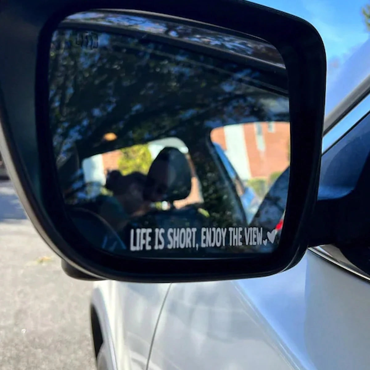 Life Is Short, Enjoy The View. Rearview Mirror Sticker, Side Mirror Sticker, Interior Rearview Mirror Decorative Sticker, Car Sticker, Floral Sticker, Car Decal