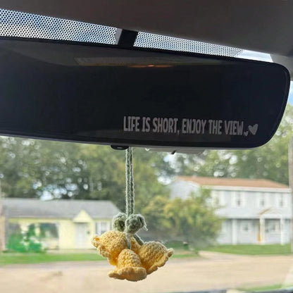 Life Is Short, Enjoy The View. Rearview Mirror Sticker, Side Mirror Sticker, Interior Rearview Mirror Decorative Sticker, Car Sticker, Floral Sticker, Car Decal