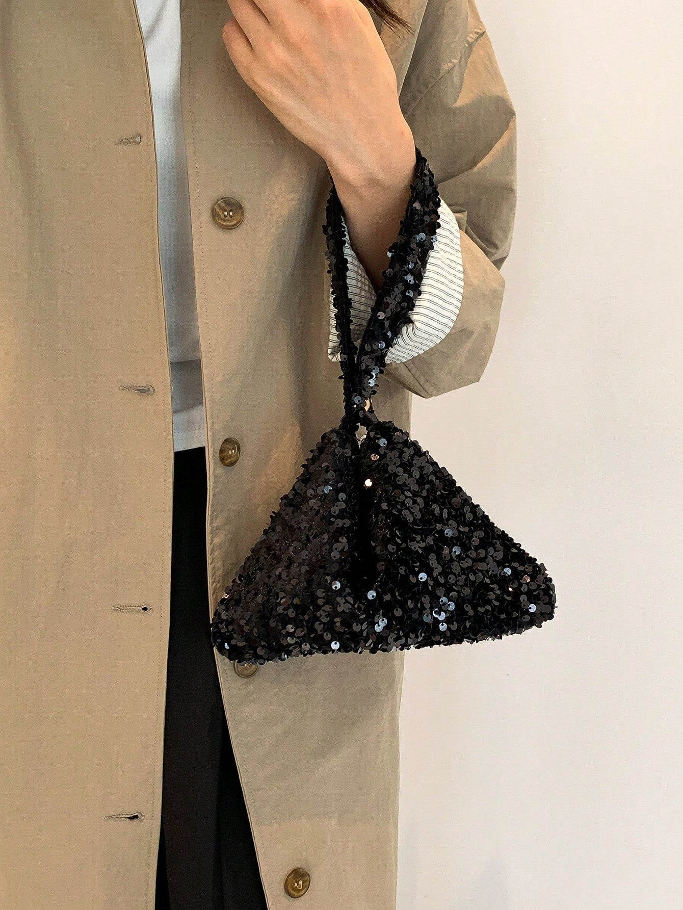 Lightweight, Business Casual Rhinestone Decor Bucket Bag Mini Drawstring Design, Clear Bag Faux Pearl Bag Evening Bag, Dinner Bag Glamorous, Elegant, Exquisite, Quiet Luxury Rhinestone For Party Girl