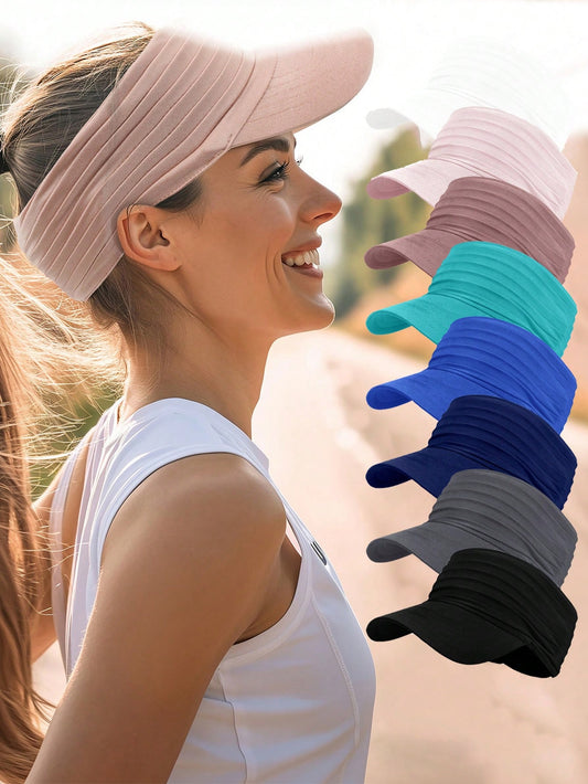 Lightweight Visor Cap With Wide Brim For UV Protection Breathable Golf Hats Women Men Stretchy Tennis Hat Sunshade Athletic Headbands Caps For Summer Beach Vacations Outdoor Running Sports Sun Headwea