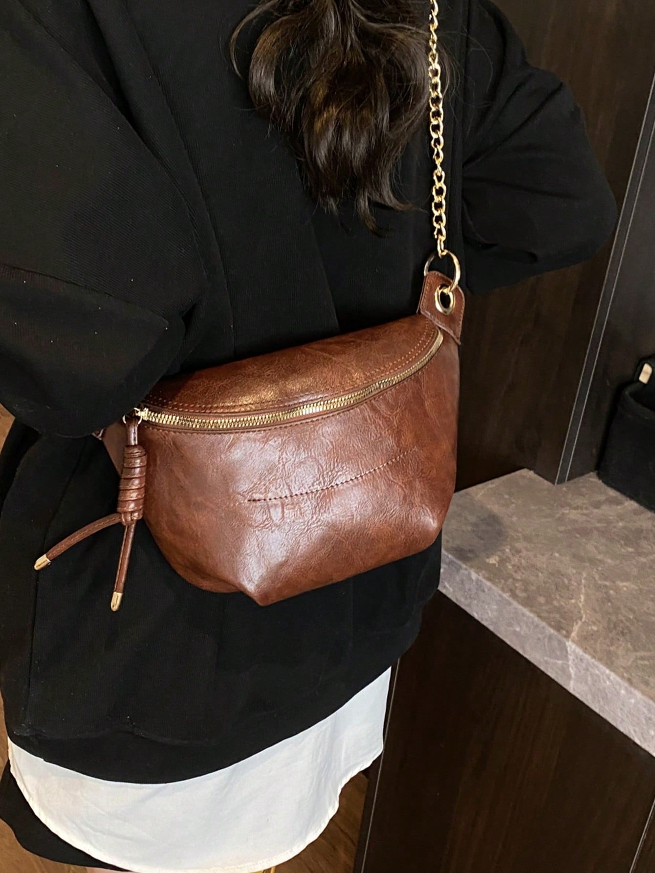 Livesso New Retro Niche Design Handbag, Women's Fashion Wide Strap Crossbody Bag, Casual Versatile Chest Bag/Waist Bag