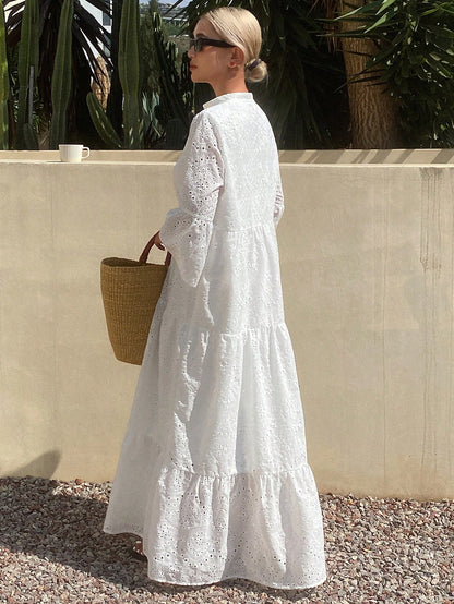 Livesso Summer New Loose Casual Vacation Style Women's Midi Dress