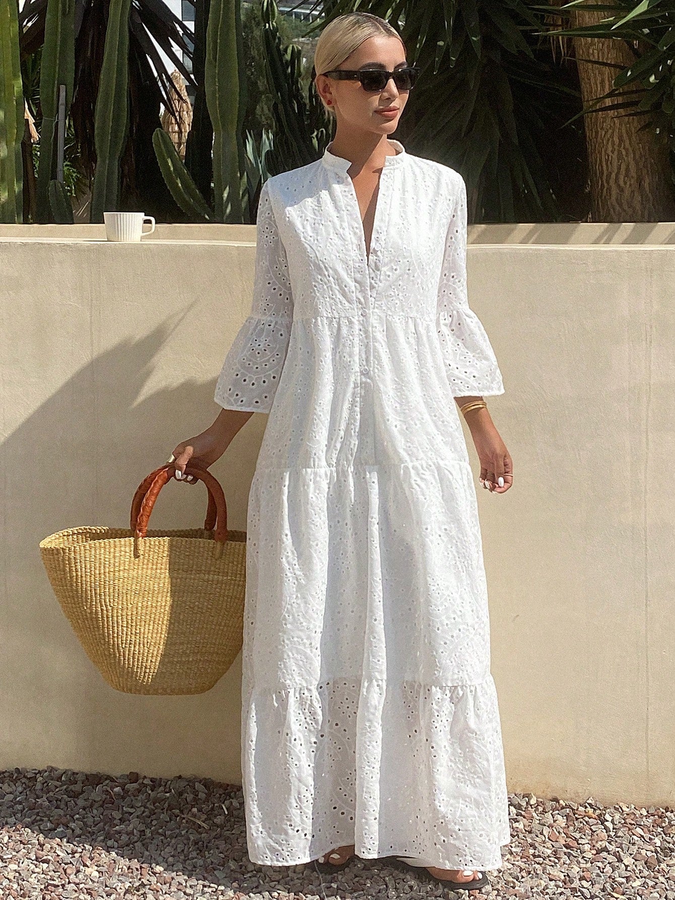 Livesso Summer New Loose Casual Vacation Style Women's Midi Dress