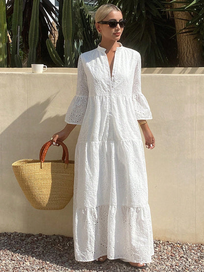 Livesso Summer New Loose Casual Vacation Style Women's Midi Dress