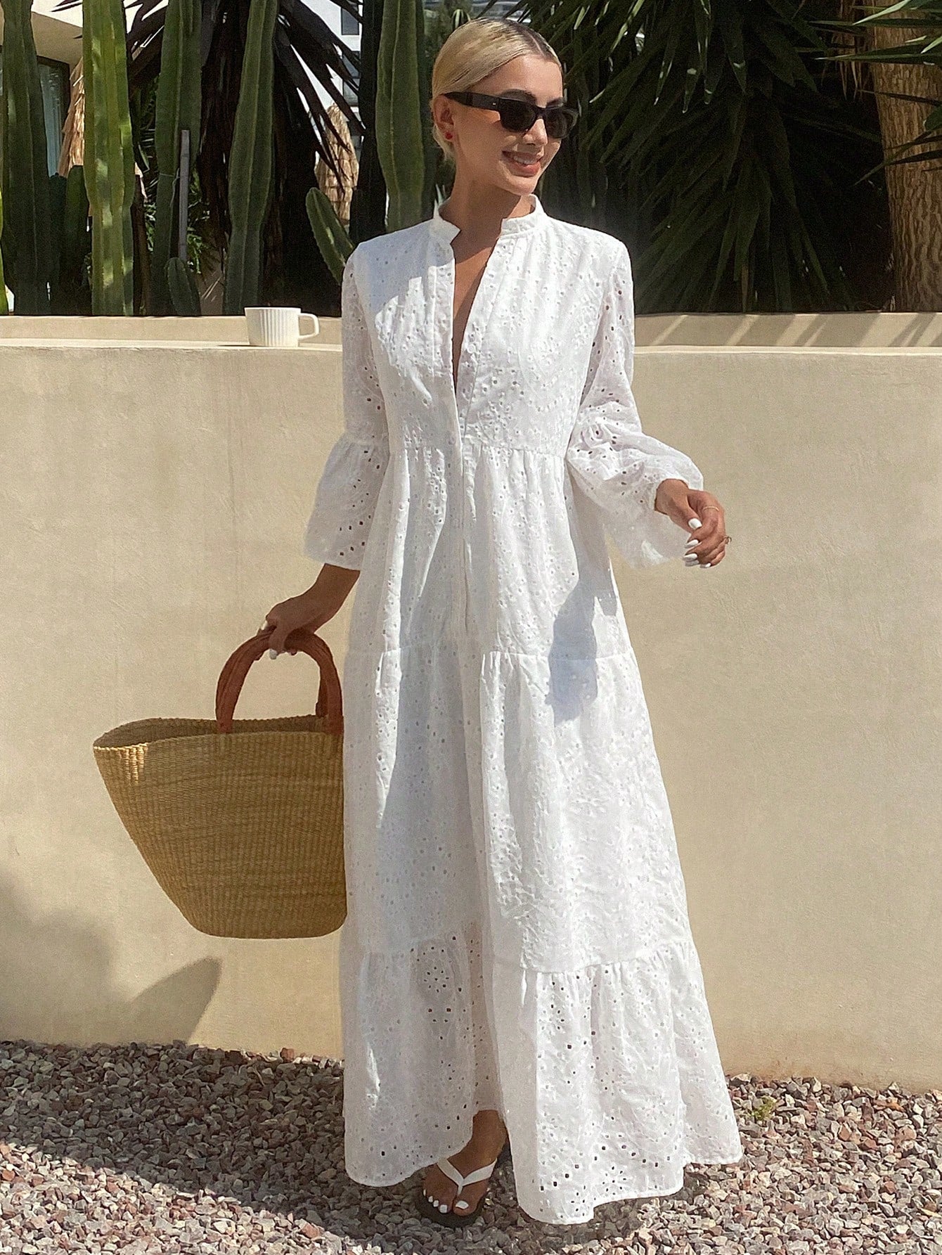 Livesso Summer New Loose Casual Vacation Style Women's Midi Dress