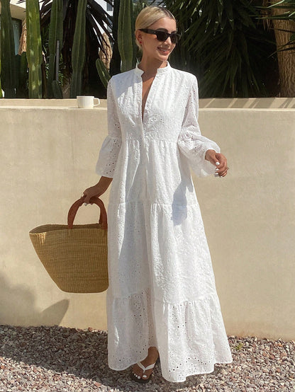 Livesso Summer New Loose Casual Vacation Style Women's Midi Dress