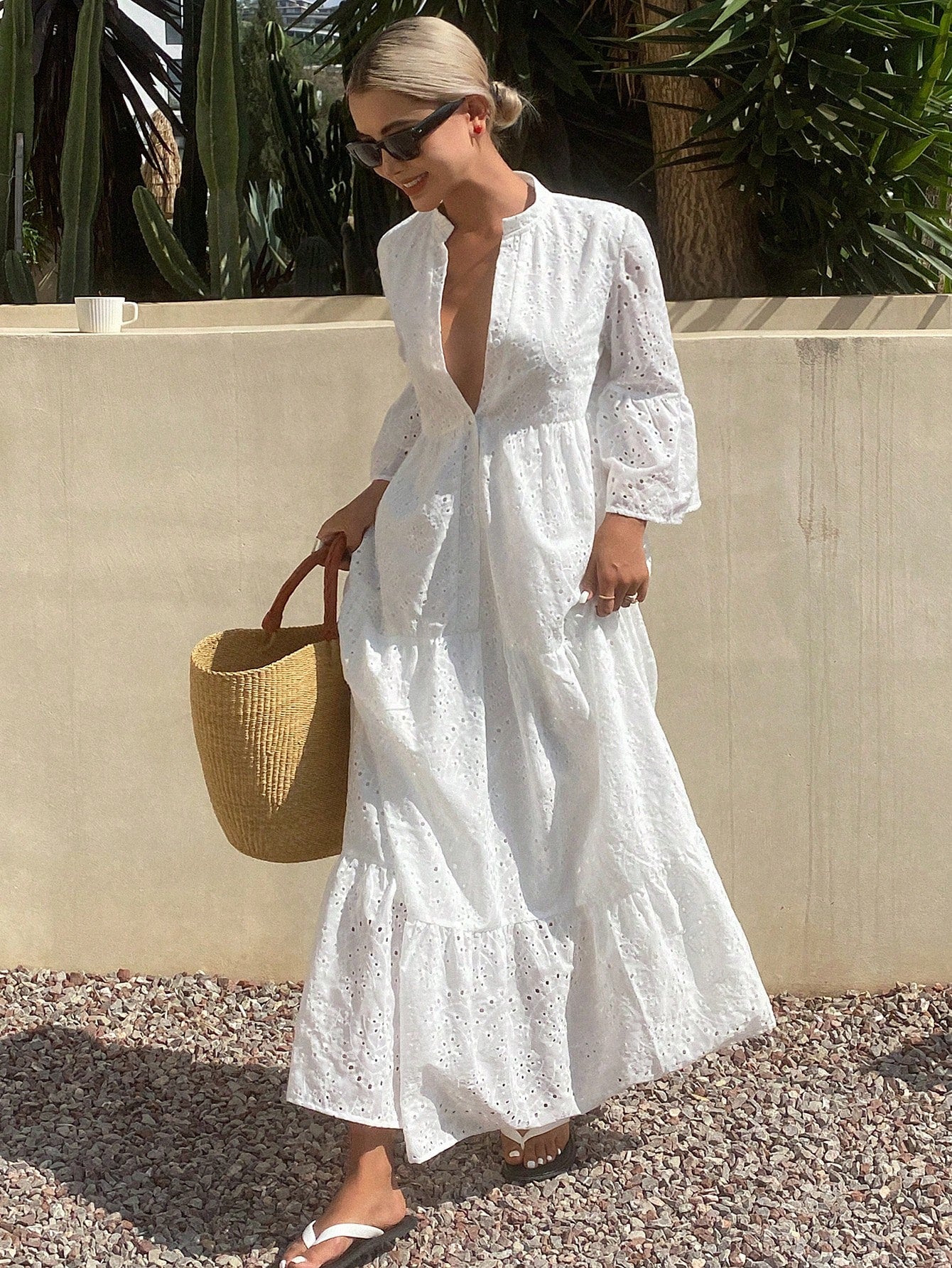 Livesso Summer New Loose Casual Vacation Style Women's Midi Dress