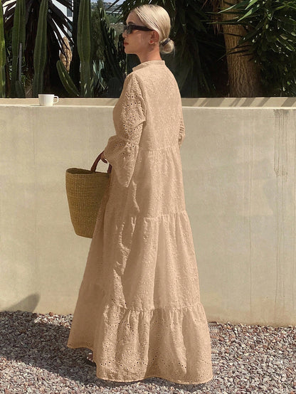 Livesso Summer New Loose Casual Vacation Style Women's Midi Dress