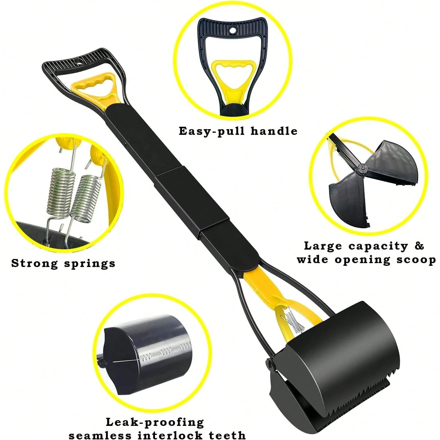 Long-Handled Dog Pick-Up Shovel Set (3pcs)| Including 20 Garbage Bags+Bone Receiver| Foldable And Portable| Cleaning Large And Medium-Sized Dog Feces| Suitable For Courtyard Lawn.