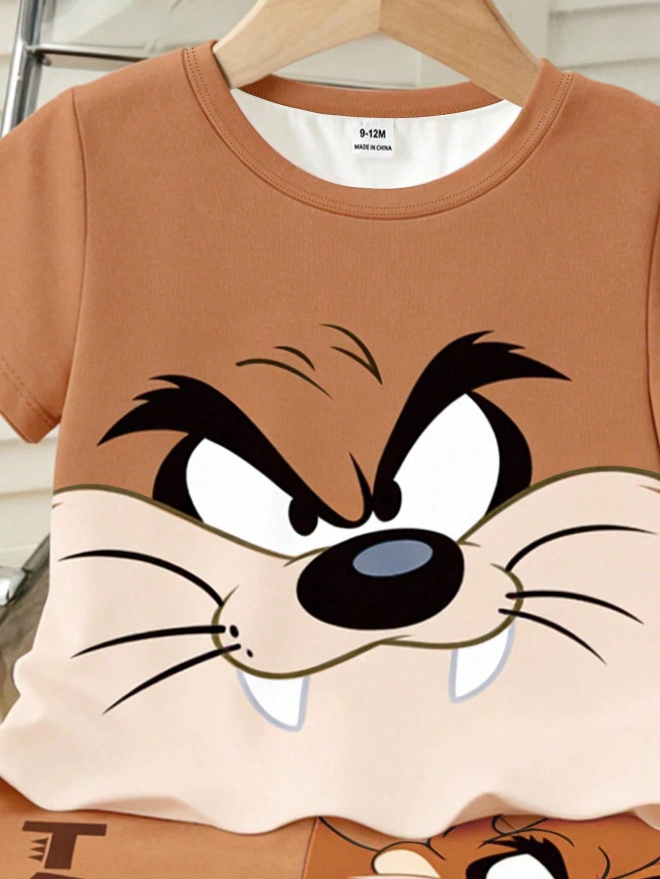 LOONEY TUNES X GraphicGems Baby Boys' Two-Piece Set: Cute Cartoon Character Taz Print Squishy Short-Sleeved Top T-Shirt Shorts Set. Summer Clothing For Toddlers' Casual Alt