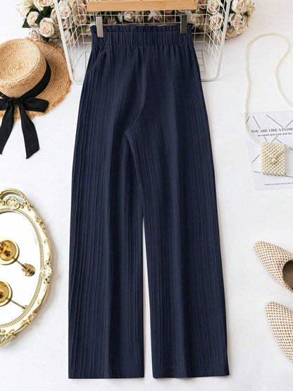 LUNE Ladies Solid Color Belted Casual Long Pants For Daily Wear,Casual