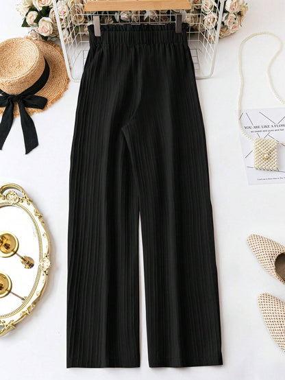 LUNE Ladies Solid Color Belted Casual Long Pants For Daily Wear,Casual