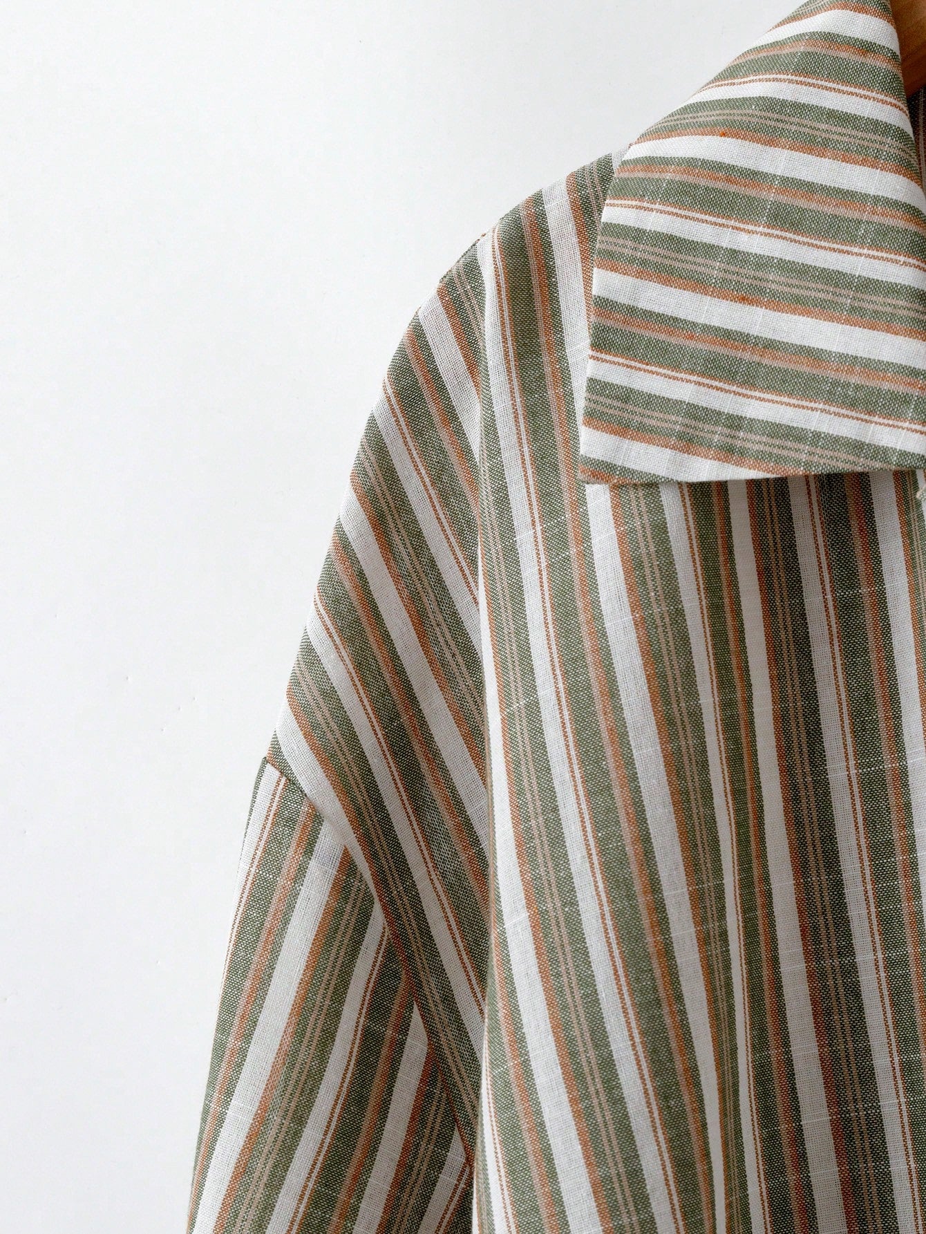 LUNE Plus Size Women's Striped Print Long Sleeve Shirt,Casual Loose Comfy Blouse For Autumn,Smart Casual,Office,White Sequence,Thanksgiving Holiday Wear