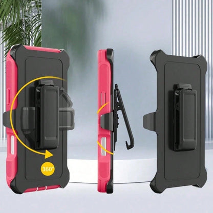 Luxury Dark Purple Case With Invisible Magnetic Charging & Detachable Belt Clip For IPhone 17-14 Pro Max, Fashion Hybrid Anti-Drop Shockproof Cover