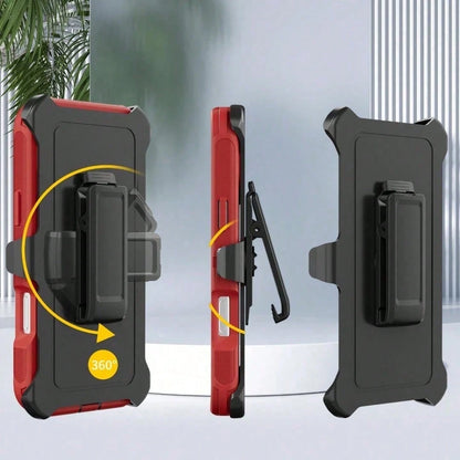 Luxury Dark Purple Case With Invisible Magnetic Charging & Detachable Belt Clip For IPhone 17-14 Pro Max, Fashion Hybrid Anti-Drop Shockproof Cover