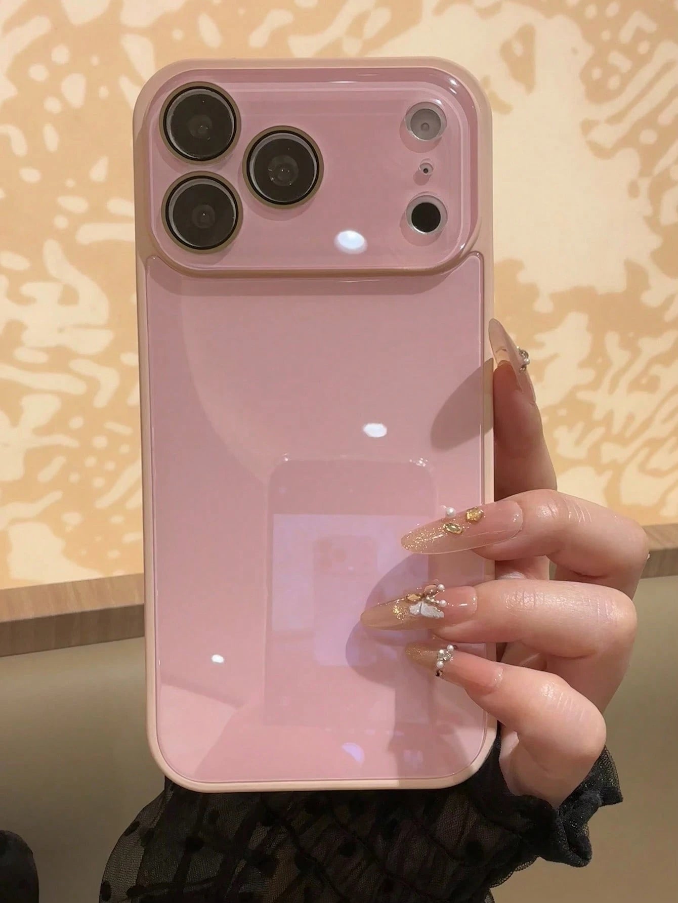 Luxury Glossy Glass Phone Case Compatible With IPhone 17 Pro Max, 16, 15, 14, 13, 12, 11 Pro Max, Lens Protection, Minimalist Solid Color, Cute, Elegant Phone Case Compatible With IPhone 17 Pro Max, 1