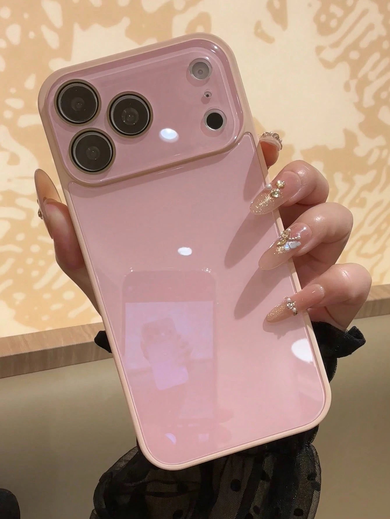 Luxury Glossy Glass Phone Case Compatible With IPhone 17 Pro Max, 16, 15, 14, 13, 12, 11 Pro Max, Lens Protection, Minimalist Solid Color, Cute, Elegant Phone Case Compatible With IPhone 17 Pro Max, 1
