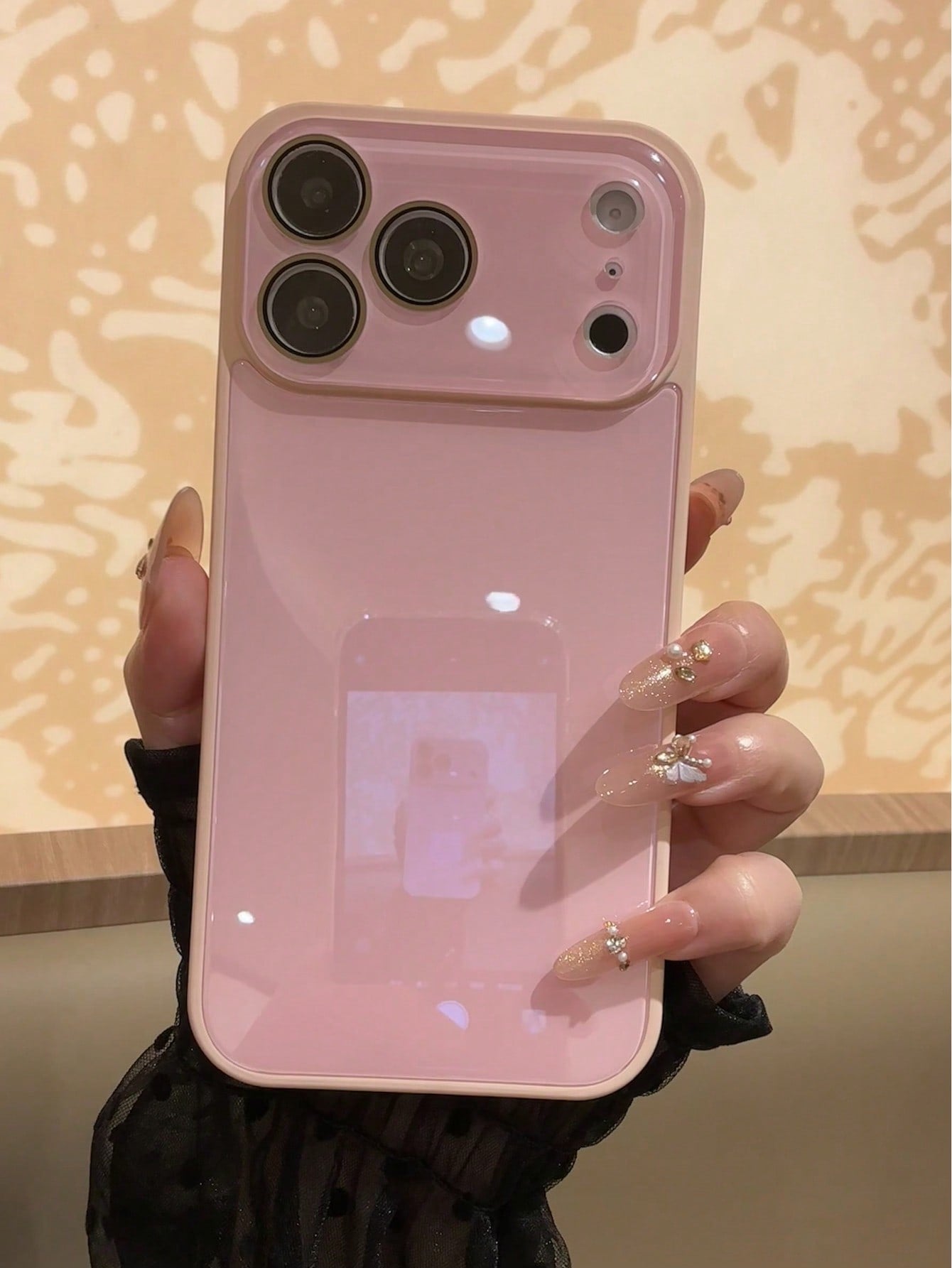 Luxury Glossy Glass Phone Case Compatible With IPhone 17 Pro Max, 16, 15, 14, 13, 12, 11 Pro Max, Lens Protection, Minimalist Solid Color, Cute, Elegant Phone Case Compatible With IPhone 17 Pro Max, 1