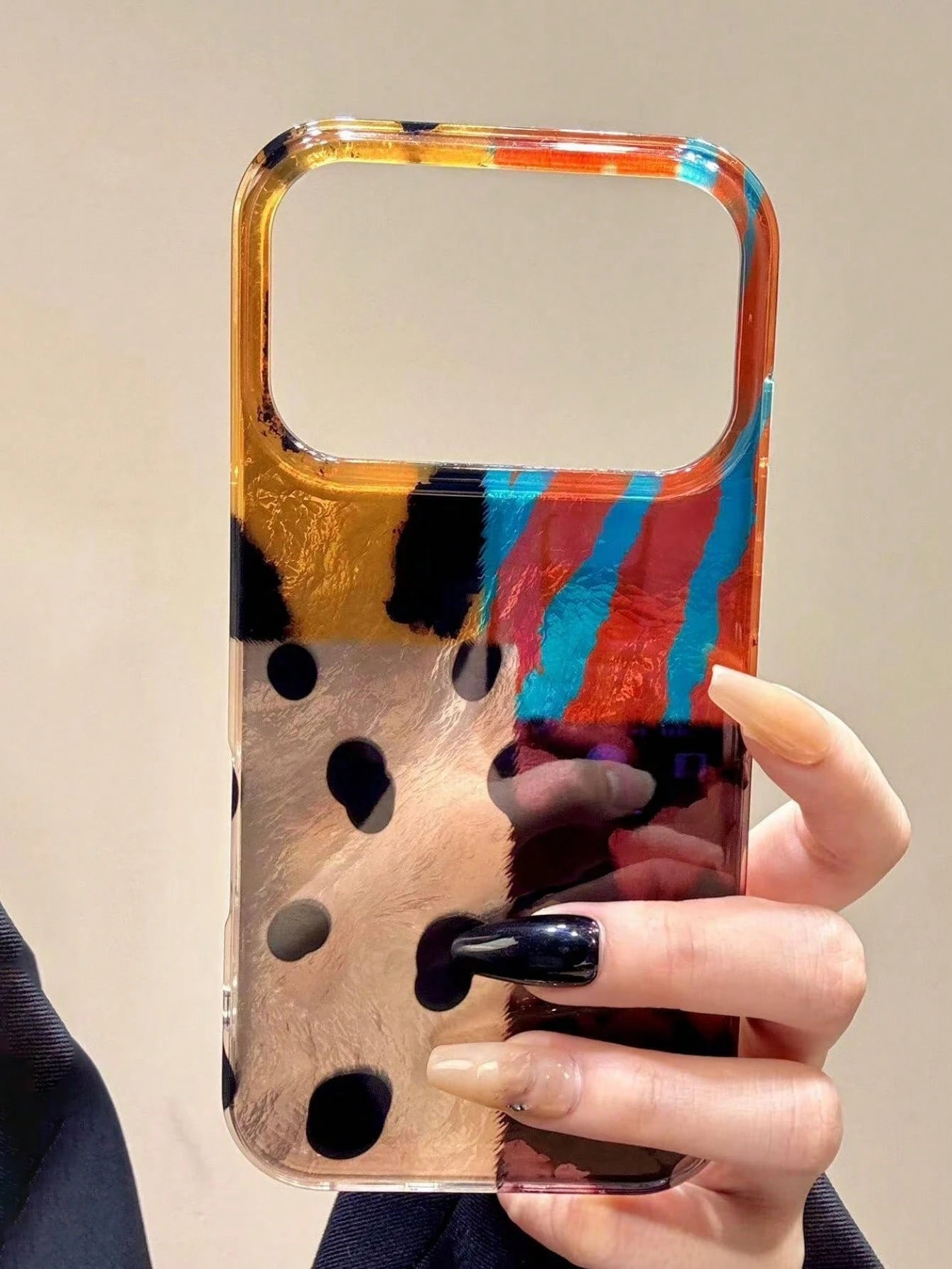 Luxury Patchwork Elements Fashion Leopard Print Patchwork Wavy Eagle Claw Tiger Stripe Phone Case, Compatible With IPhone 17 Pro Max, 17 Pro, 17 Air, 17, 12, 13, 14, 15, 16 Pro Max, 14 Plus, 15 Plus