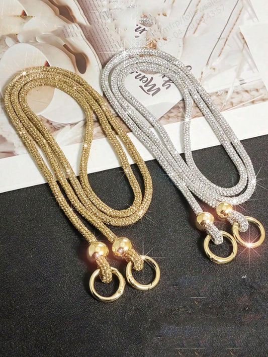 Luxury Rhinestone Lanyard, Long Crossbody Phone Strap, Can Be Used As Shoulder Or Backpack Hanger, Bag Decor Phone Cord