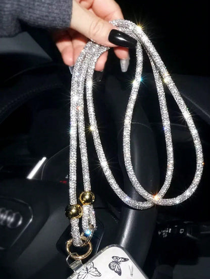 Luxury Rhinestone Lanyard, Long Crossbody Phone Strap, Can Be Used As Shoulder Or Backpack Hanger, Bag Decor Phone Cord