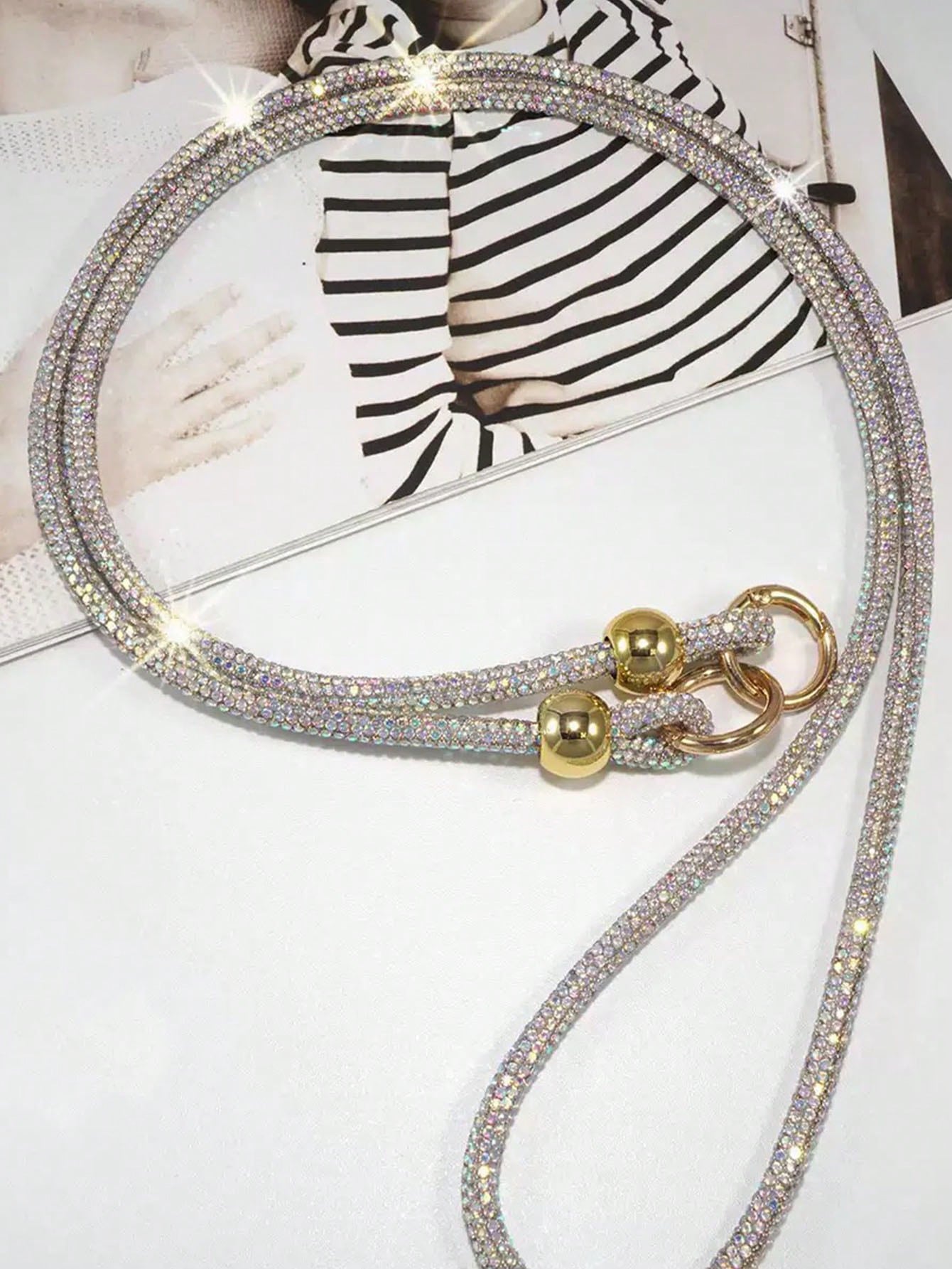 Luxury Rhinestone Lanyard, Long Crossbody Phone Strap, Can Be Used As Shoulder Or Backpack Hanger, Bag Decor Phone Cord