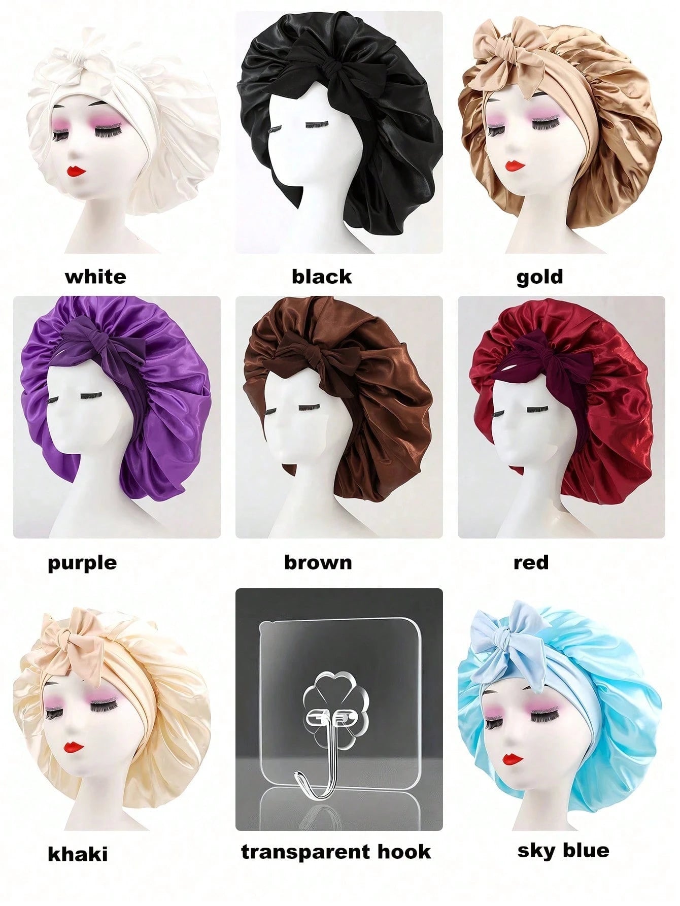 Luxury Satin Silk Headscarf With Adjustable Tie, Lightweight Hair Protection Cap, Suitable For All-Night Wear, Comfortable Hair Care And Washing, Unisex Bowknot Faux Silk Wide-Brim Sleep Cap Headscarf