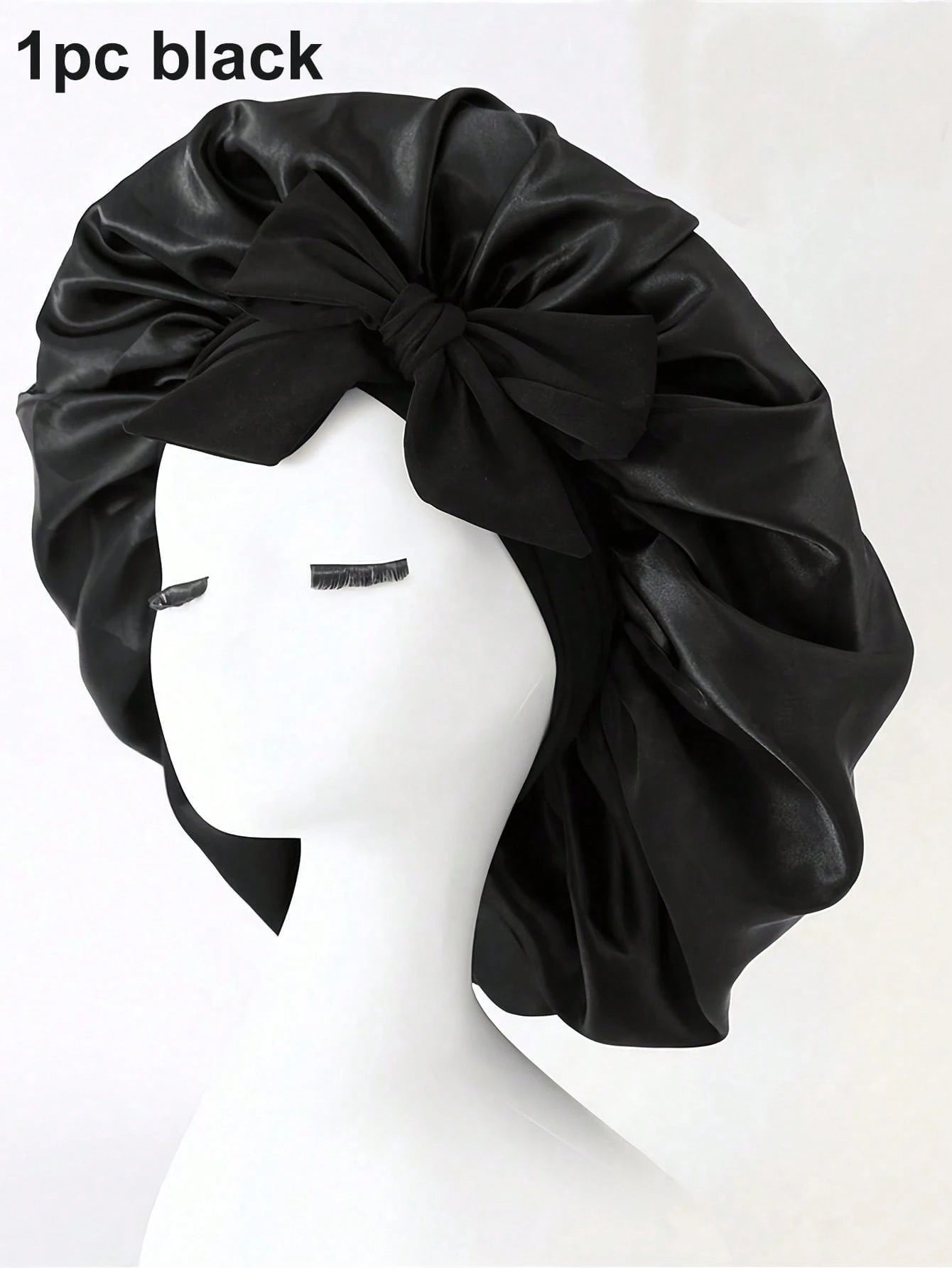 Luxury Satin Silk Headscarf With Adjustable Tie, Lightweight Hair Protection Cap, Suitable For All-Night Wear, Comfortable Hair Care And Washing, Unisex Bowknot Faux Silk Wide-Brim Sleep Cap Headscarf