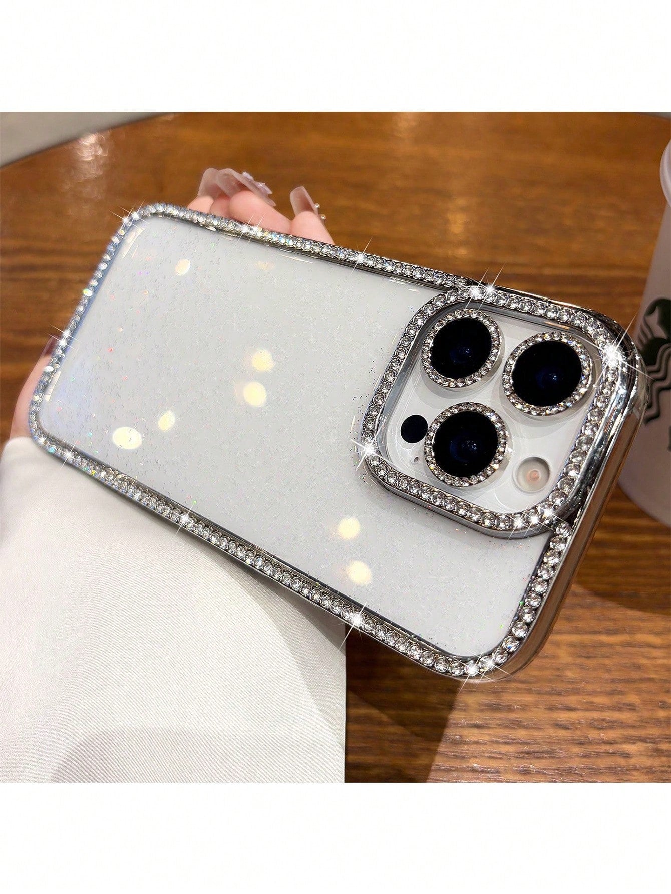 Luxury Shiny Rhinestone Glitter Shockproof Basic Phone Case Compatible With Iphone 17/17 Pro Max/16 15 14 Plus 13 12 11 Pro Max/6D Electroplated Periphery Back Cover Great Spring Birthday Anniversary