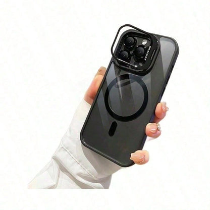 Luxury Transparent Magnetic Phone Case For IPhone 17 Pro Max 16/15/14 Plus, Rotating Camera Stand Holder,Full Protection Anti-Scratch Shockproof Cover