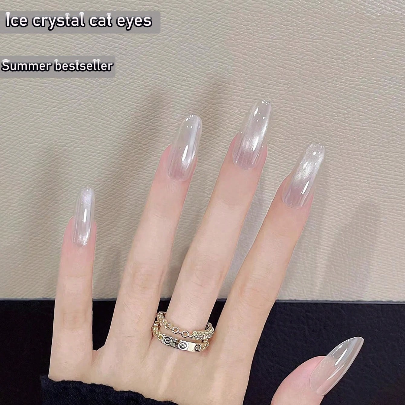 LYTTOA 10ml Light Blue Sayram Lake Cat Eye Nail Gel, Clear Shimmer Soak Off UV Gel Polish