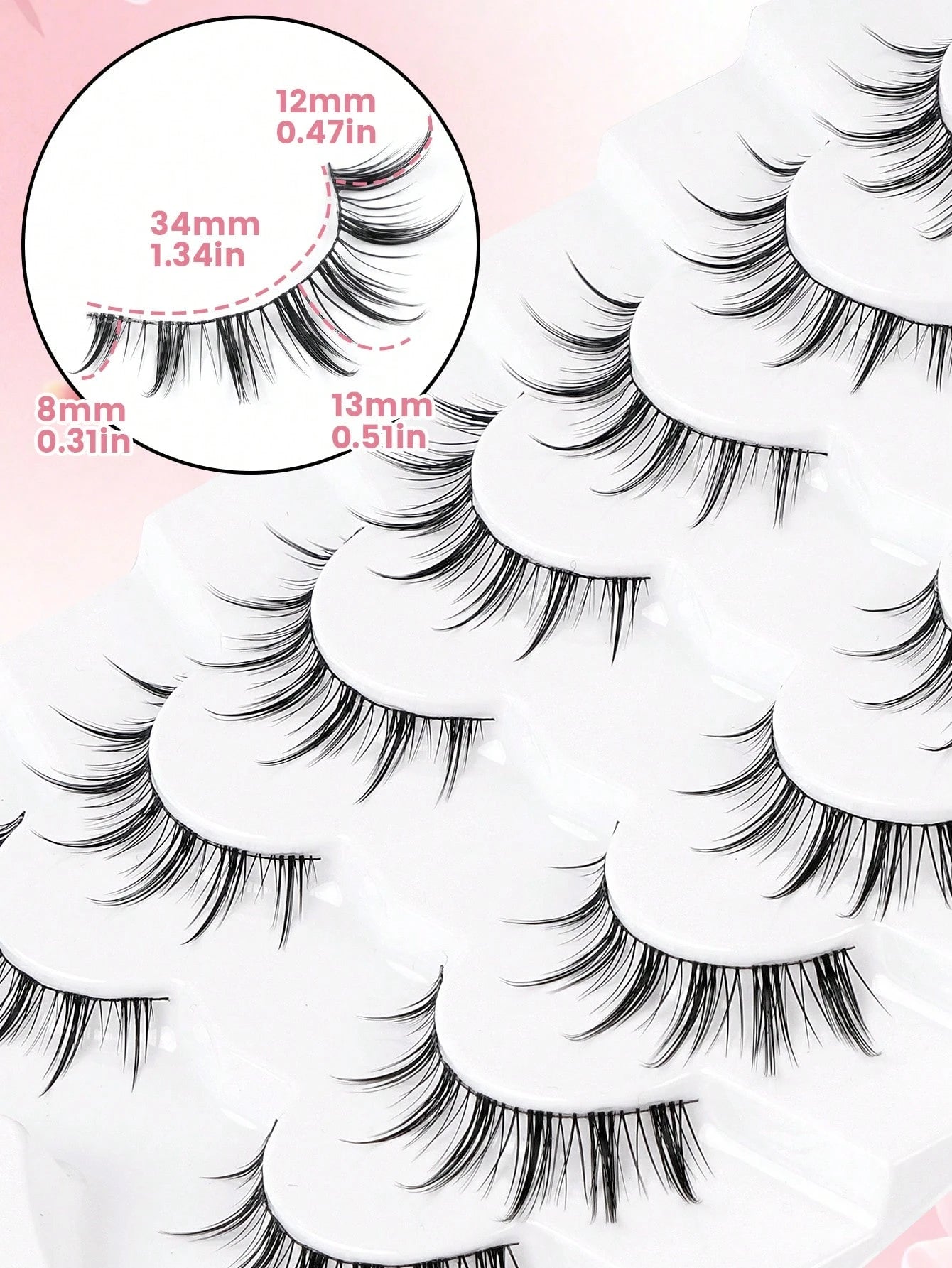 MAANGE 14 Pairs Natural Cartoon Full False Eyelashes With Ultra-Fine Stem, Cartoon Strip Lashes, Suitable For Daily Use Cartoon Style Eyelashes, With Eyebrow Brush, Travel Essential, Eyelashes, False