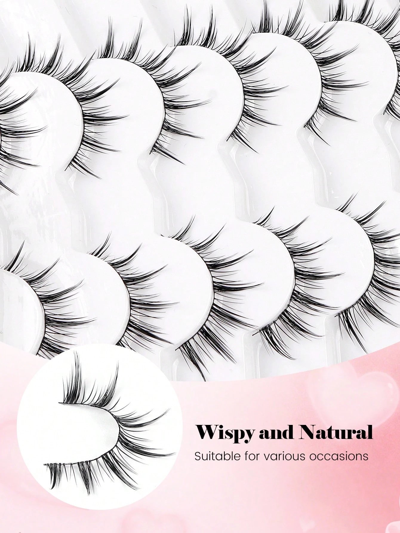 MAANGE 14 Pairs Natural Cartoon Full False Eyelashes With Ultra-Fine Stem, Cartoon Strip Lashes, Suitable For Daily Use Cartoon Style Eyelashes, With Eyebrow Brush, Travel Essential, Eyelashes, False
