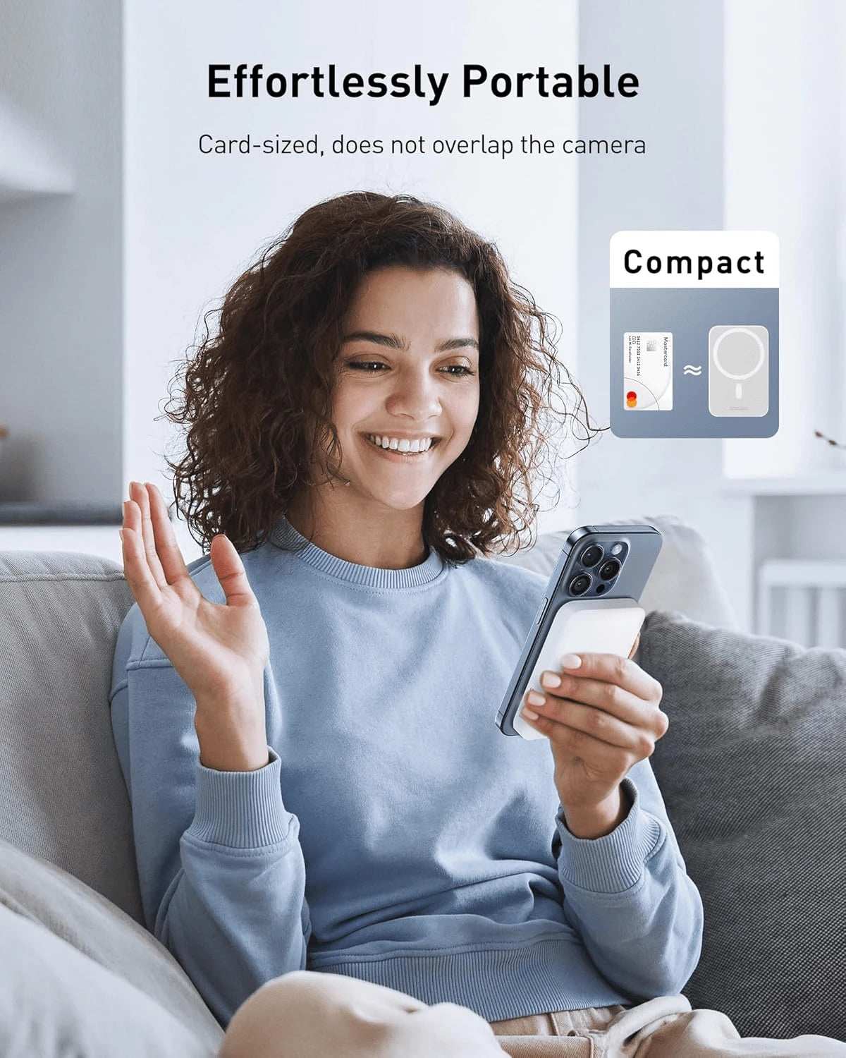 Magsafe Portable Charger Compatible With Iphone, 5,000mAh 20W Magnetic Power Bank, Fast Charging Wireless Battery Pack With 20W USB-C Compatible With Iphone 16/15/14/13/12 Series, 2025 Version Suitabl