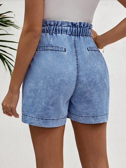 Maternity Relaxed Fit Denim Shorts, Blue