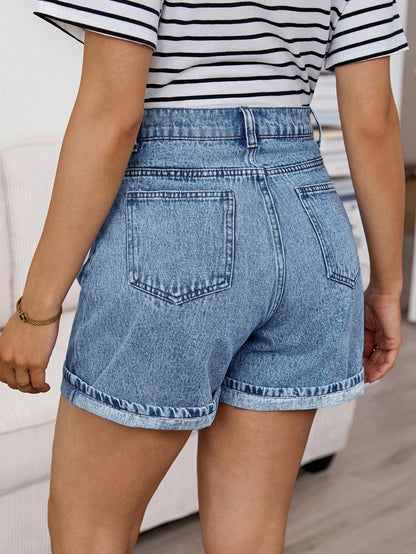 Maternity Solid Color Casual Jeans