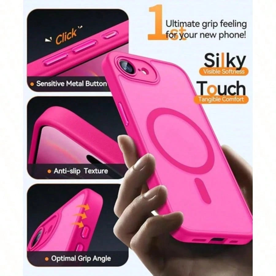 Matte Translucent Magnetic Phone Case Compatible With 17E 16E 17 Air 16 15 14 13 12 11 Plus Pro Max Camera Protection Shockproof ShellMade With An Friendly Antibacterial Coating, It's The Perfect Gif