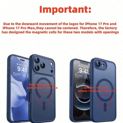 Matte Translucent Magnetic Phone Case Compatible With 17E 16E 17 Air 16 15 14 13 12 11 Plus Pro Max Camera Protection Shockproof ShellMade With An Friendly Antibacterial Coating, It's The Perfect Gif