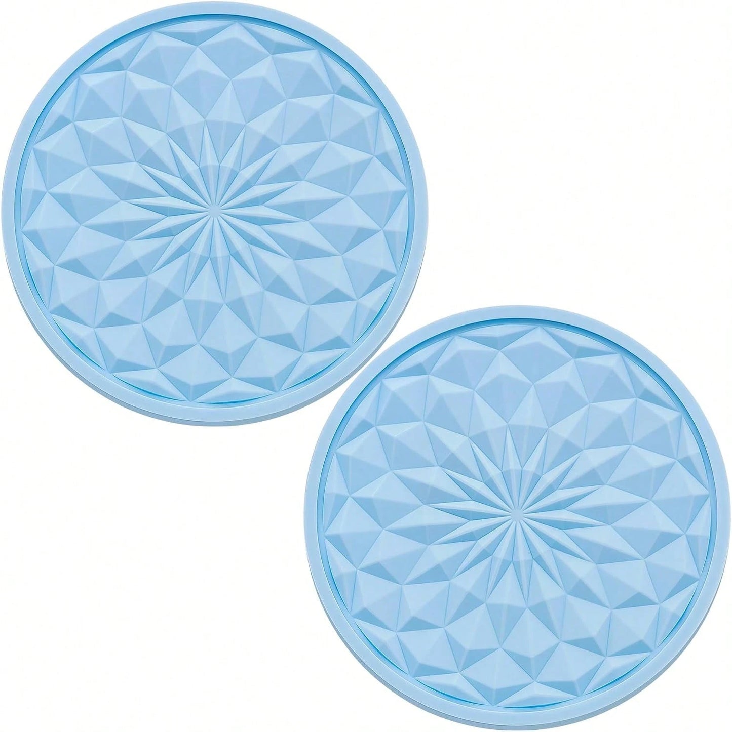MEAJOO 2 Pack Silicone Car Cup Holder Coaster U2013 2.75 Inch Non-Slip Drink Mat, Universal Fit For Most Vehicles U2013 Cute &Amp; Functional Auto Accessories (Light Blue)