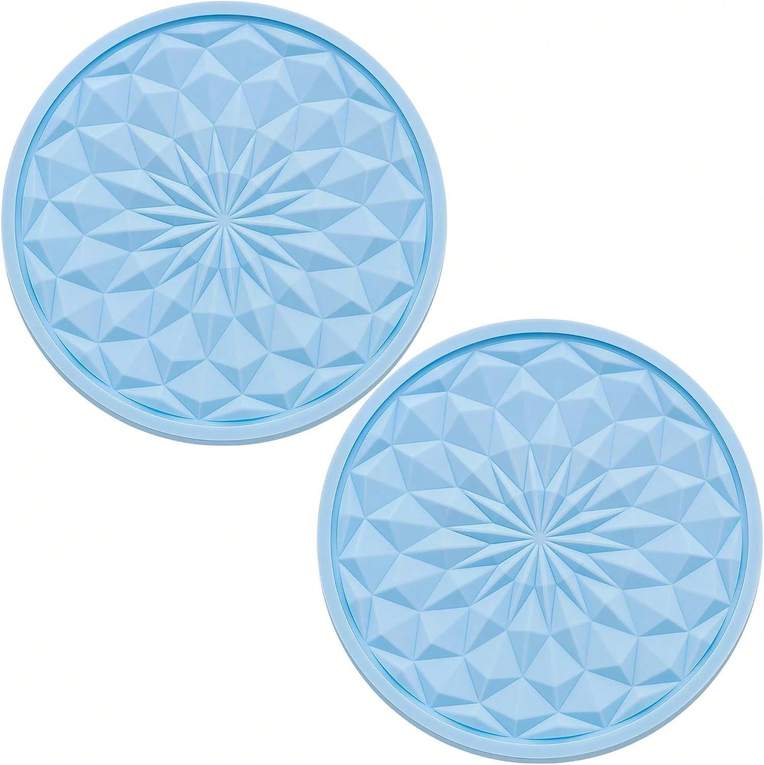 MEAJOO 2 Pack Silicone Car Cup Holder Coaster U2013 2.75 Inch Non-Slip Drink Mat, Universal Fit For Most Vehicles U2013 Cute &Amp; Functional Auto Accessories (Light Blue)