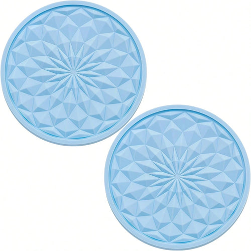 MEAJOO 2 Pack Silicone Car Cup Holder Coaster U2013 2.75 Inch Non-Slip Drink Mat, Universal Fit For Most Vehicles U2013 Cute &Amp; Functional Auto Accessories (Light Blue)