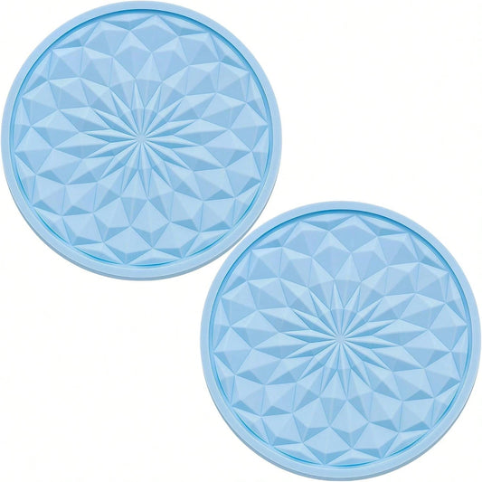 MEAJOO 2 Pack Silicone Car Cup Holder Coaster U2013 2.75 Inch Non-Slip Drink Mat, Universal Fit For Most Vehicles U2013 Cute &Amp; Functional Auto Accessories (Light Blue)
