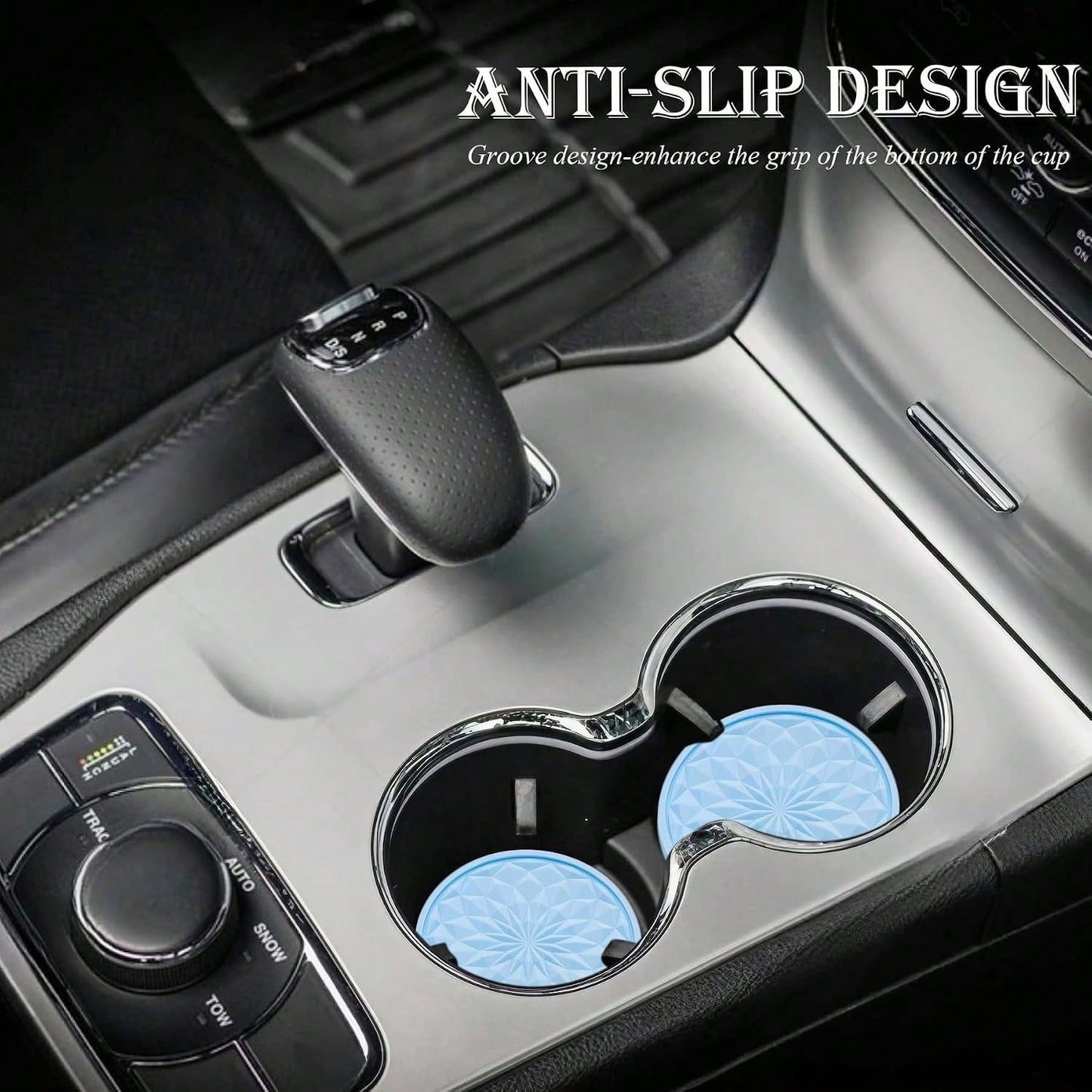 MEAJOO 2 Pack Silicone Car Cup Holder Coaster U2013 2.75 Inch Non-Slip Drink Mat, Universal Fit For Most Vehicles U2013 Cute &Amp; Functional Auto Accessories (Light Blue)