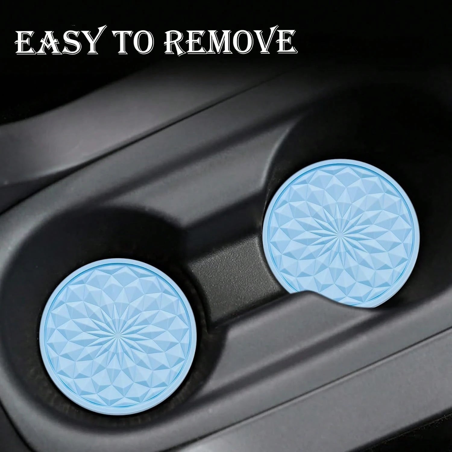 MEAJOO 2 Pack Silicone Car Cup Holder Coaster U2013 2.75 Inch Non-Slip Drink Mat, Universal Fit For Most Vehicles U2013 Cute &Amp; Functional Auto Accessories (Light Blue)