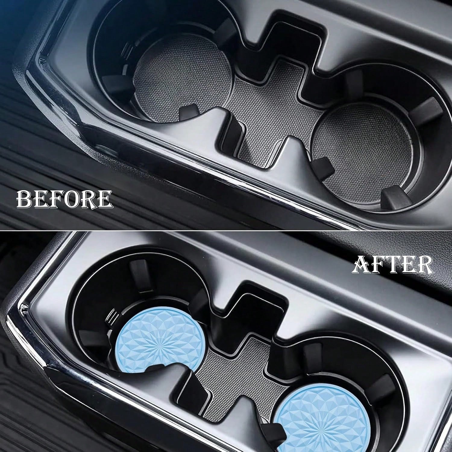 MEAJOO 2 Pack Silicone Car Cup Holder Coaster U2013 2.75 Inch Non-Slip Drink Mat, Universal Fit For Most Vehicles U2013 Cute &Amp; Functional Auto Accessories (Light Blue)